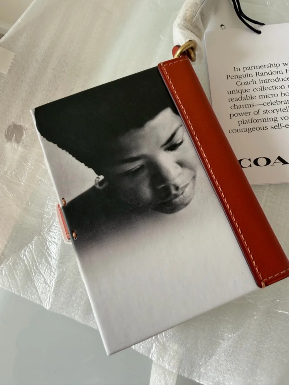 Coach book Maya Angelou I know why the caged bird sings Book bag Charm
